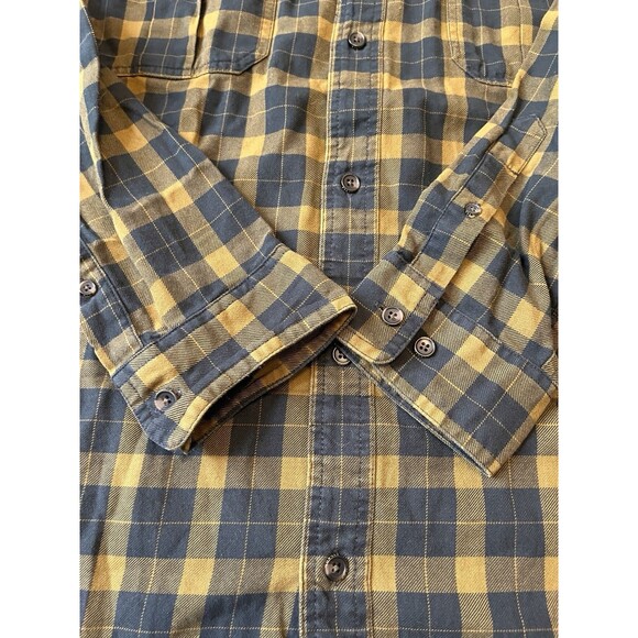Filson flannel shirt Alaskan guide button down plaid size xl long Black & Yellow - Picture 2 of 6